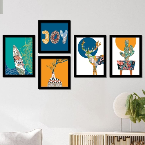 Colorful Aesthetic Modern Wall Decor Framed Paintings with Frame for