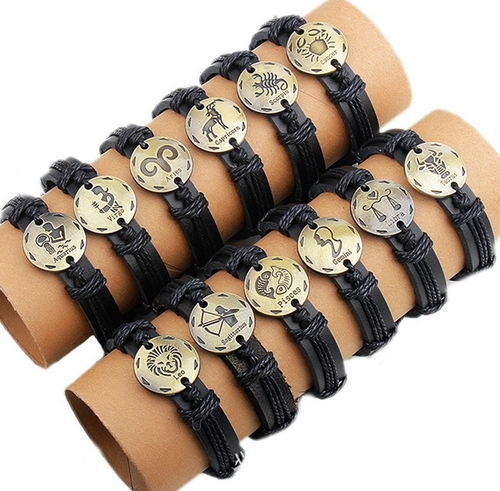 Constellation leather bracelet