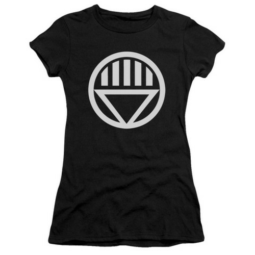 Trevco Green Lantern-Black Lantern Logo Short Sleeve Junior Sheer Tee&