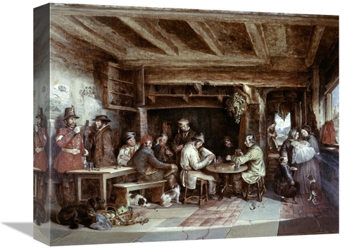 Global Gallery GCS-277492-16-142 16 in. News From India - Tavern Scene