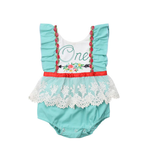 Newborn Infant Baby Girls Lace Floral Vest