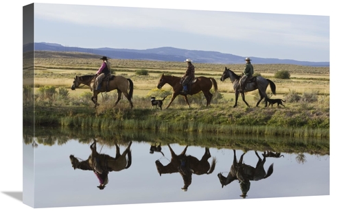 Global Gallery GCS-452590-1624-142 16 x 24 in. Cowboys & A Cowgirl Rid