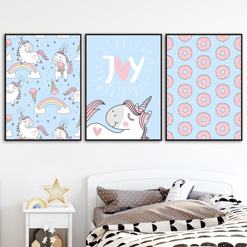 Cartoon Unicorn Rainbow Ice Cream Joy