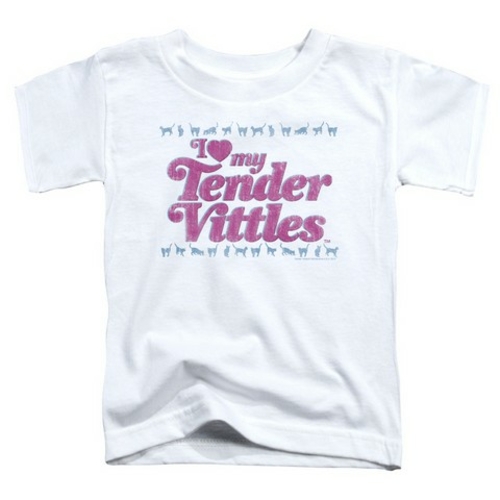 Trevco Tender Vittles-Love Short Sleeve Toddler Tee- White - Large 4T