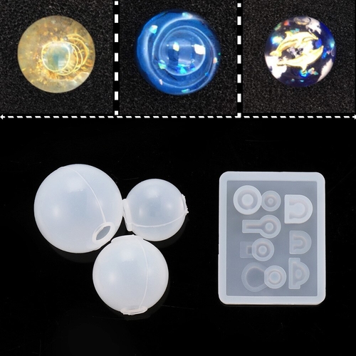 4Pcs/set Transparent Ball Pendant Resin Mold Set