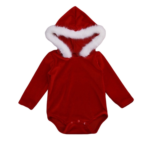 Baby Girls Warm Hooded Bodysuit Infant Babies Girl