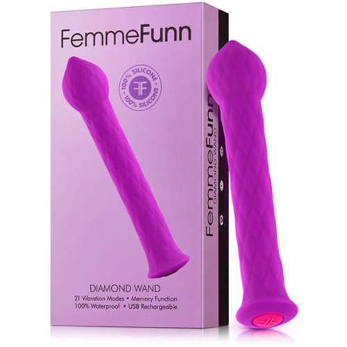 FemmeFunn Diamond Wand Rechargeable Flexible Textured Silicone