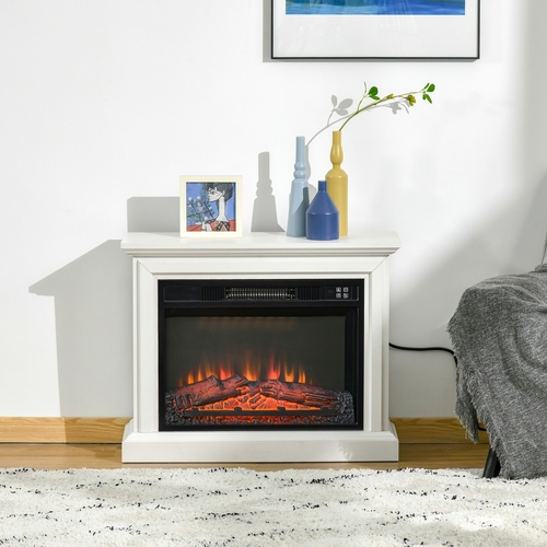 HOMCOM 31" Electric Fireplace with Dimmable Flame Effect and Mantel,