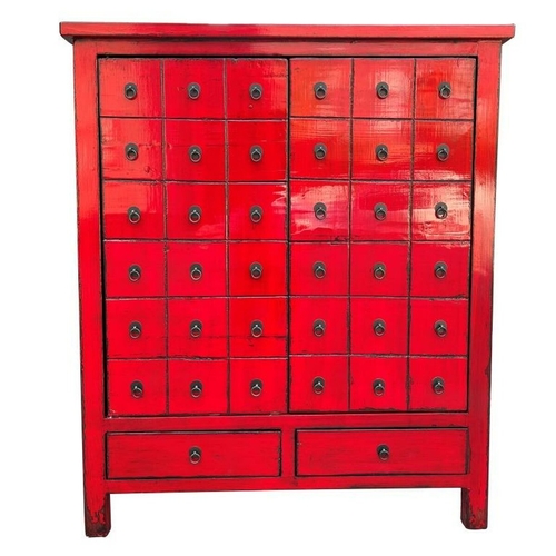Chest of drawers DKD Home Decor Red Elm wood Oriental Lacquered 102 x