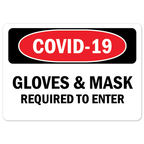 SignMission OS-NS-RD-1014-25542 Covid-19 Notice Sign - Covid-19 Gloves