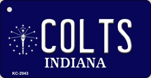 Smart Blonde KC-2043 1.5 x 3 in. Colts Indiana State License Plate Key