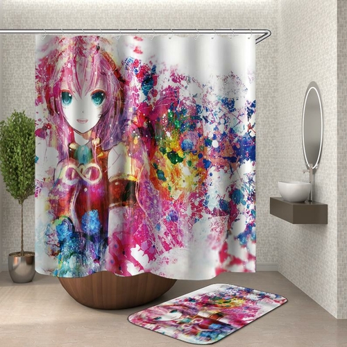 Colorful Anime Girl Shower Curtain