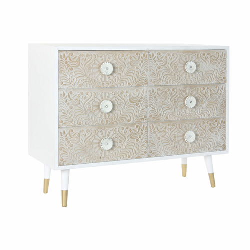 Chest of drawers DKD Home Decor 100 x 42 x 80 cm Fir White Plastic