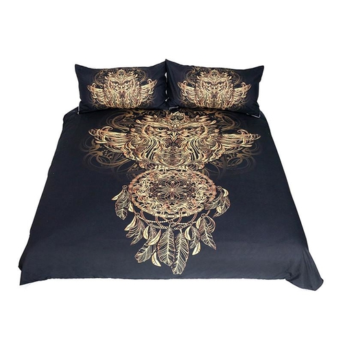 Golden Owl Bedding Set Boys Luxury Dreamcatcher