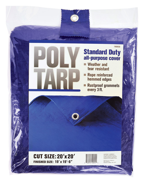 Projex 7400930 20 x 20 ft. Light Duty Polyethylene Tarp, Blue