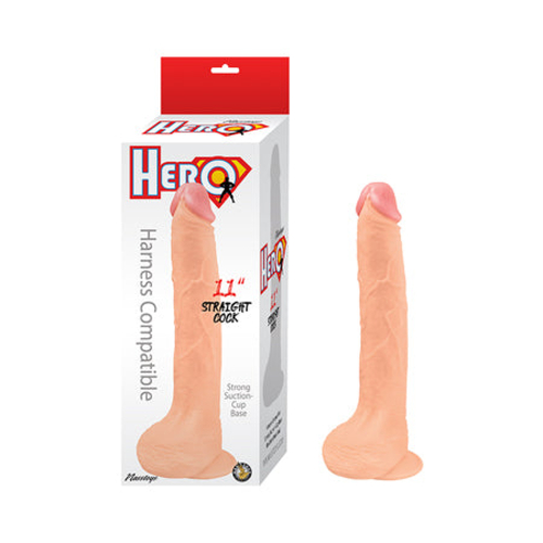 Hero Straight Cock 11 in. White