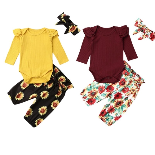 0 18M Toddler Baby Girl Clothes Sets Ruffles Knit