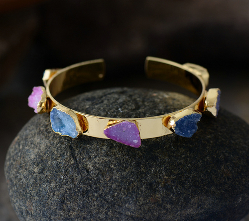 Drusy Bracelets Fashion Colorful Gilded Druzy