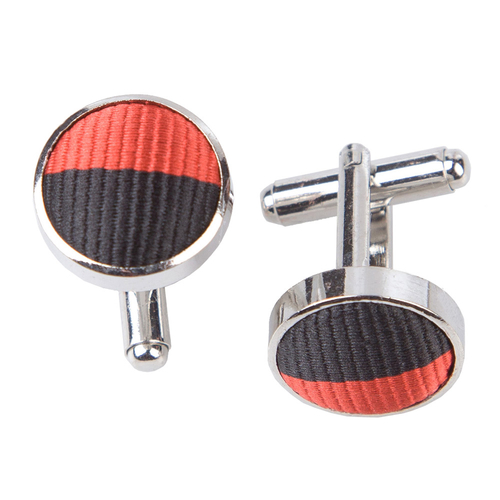 Striped Cufflinks - Red & Black