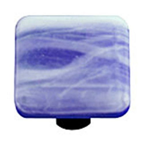 Hot Knobs HK2060-KB White Swirl Cobalt Blue Square Glass Cabinet Knob 