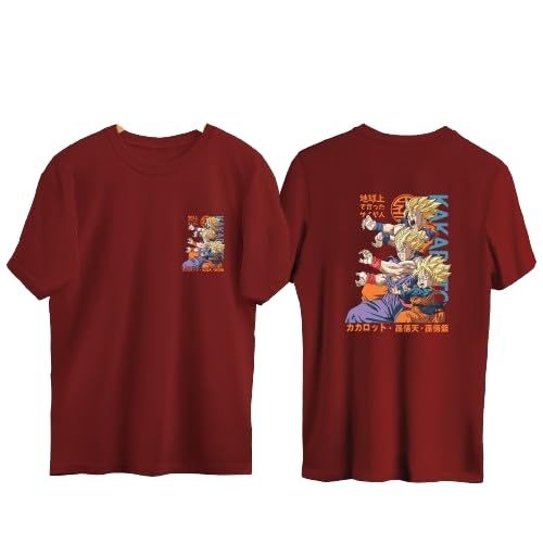 Mens Anime Character Printed Cotton Round Neck Half Sleeves T-Shirt