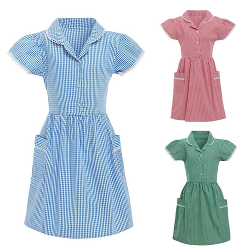 Summer Kids Gingham Girl Clothing Princess