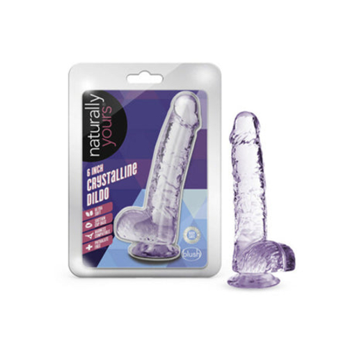 Blush Naturally Yours Crystalline 6 in. Dildo with Balls & Suction Cup