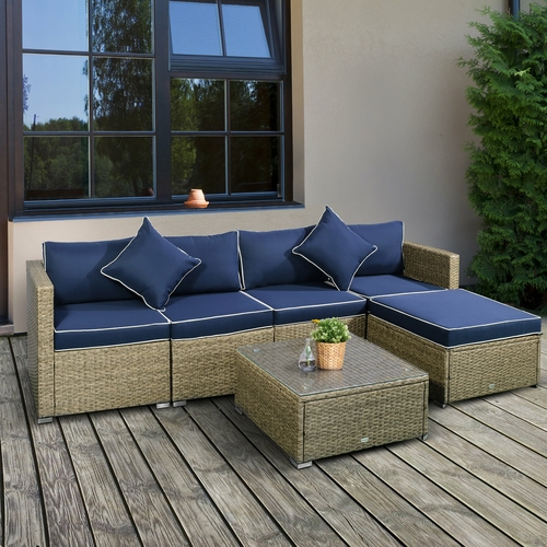 Outsunny 6 PCS Outdoor Rattan Sofa Furniture  Infinite Options & Pure