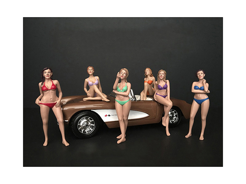Bikini Calendar Girls Series II 6 piece Figurine Set for 1/24 Scale