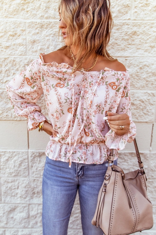 Off The Shoulder Floral Blouse