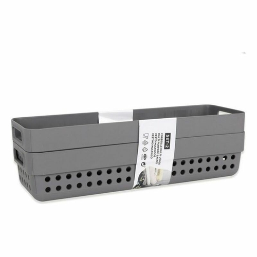 Multi-purpose basket Confortime Plastic (2 Pieces) (24 x 7,5 x 5 cm)