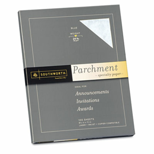 Southworth P964CK336 Parchment Specialty Paper- Blue- 24 lbs.- 8.5 x 1