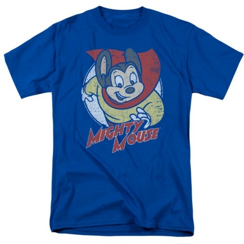 Trevco Mighty Mouse-Mighty Circle - Short Sleeve Adult 18-1 Tee - Roya