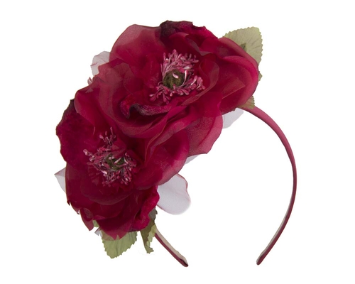 Wine silk flower crown