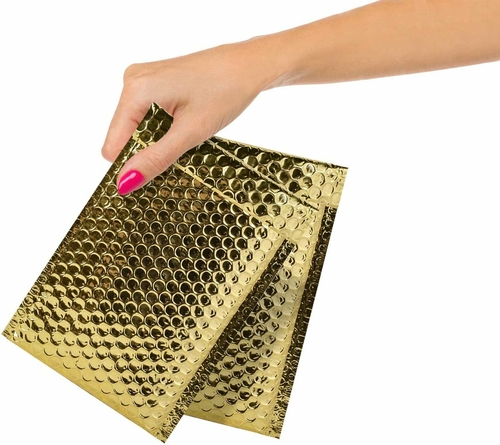 Metallic Gold Bubble Mailers 8.5 x 11, Poly Padded Envelopes Pack of