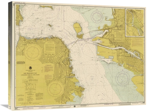 Global Gallery GCS-450545-30-142 30 in. Nautical Chart - San Francisco