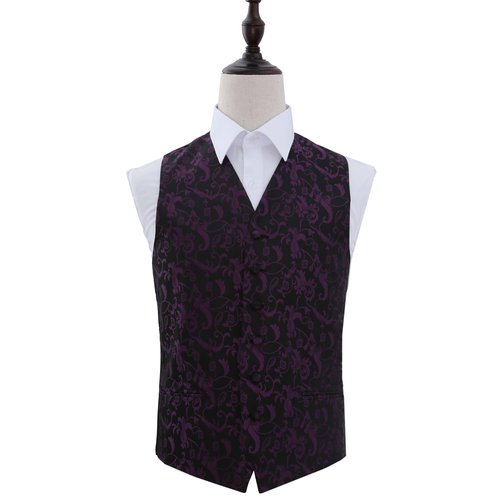 Passion Waistcoat - Black & Purple, 40'