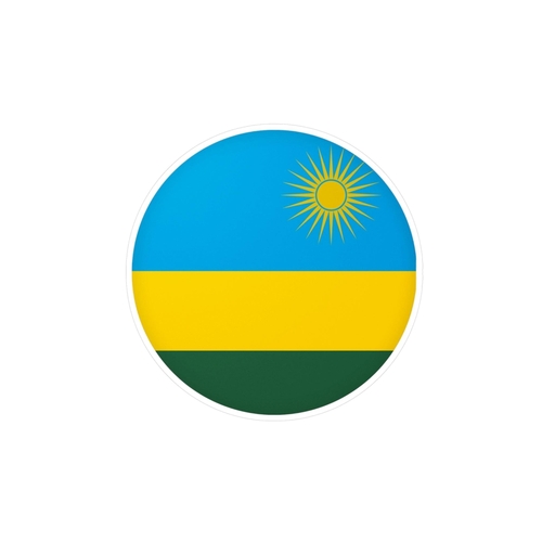 Autocollant rond Drapeau du Rwanda en plusieurs tailles