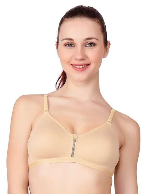 Full Coverage Women Non Padded Wired Free Bra, Skin Cup Size-B