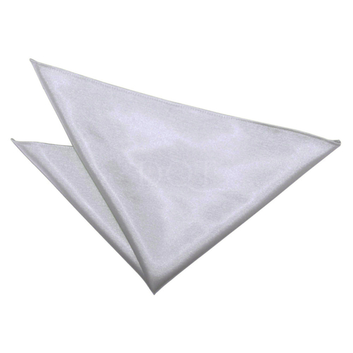 Plain Satin Handkerchief - Silver