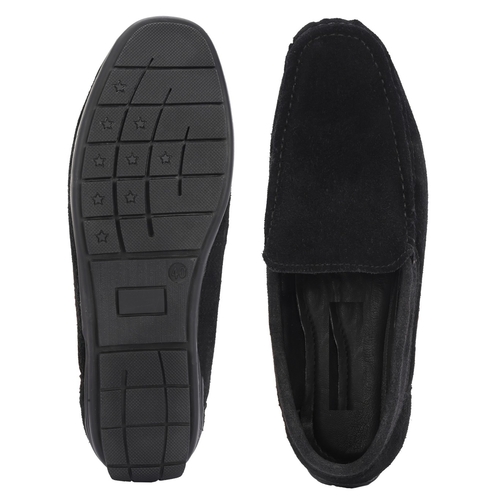 Shiny velvet Loafers For Men (Size-7) (Color-BLACK)