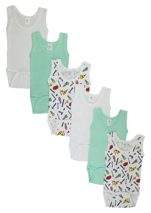 Bambini CS-109L-Tools-109L-Tools Boys Tank Top with Printed, White