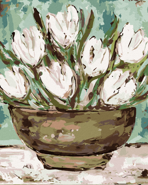 Paint by Numbers - BOWL WITH TULIPS (HALEY BUSH)