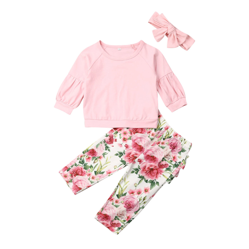 0 24M Baby Floral Clothes Set Toddler Babies Girl