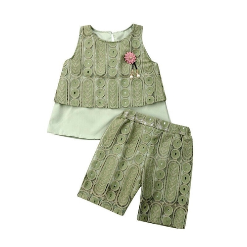 2PCS Baby Girl Kids Summer Toddler Outfits Clothes