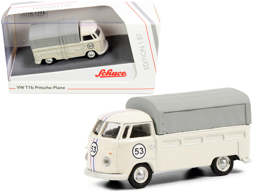 Volkswagen T1b Pritsche Plane Pickup Truck with Canopy #53 Cream 1/87