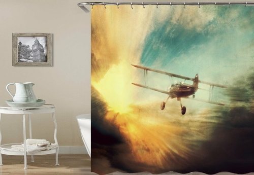 Flying Toward The Sunset Shower Curtain