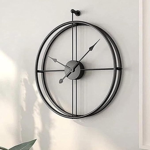 24 Inch Metal Black Finish Wall Clock | Modern Time Piece for Home