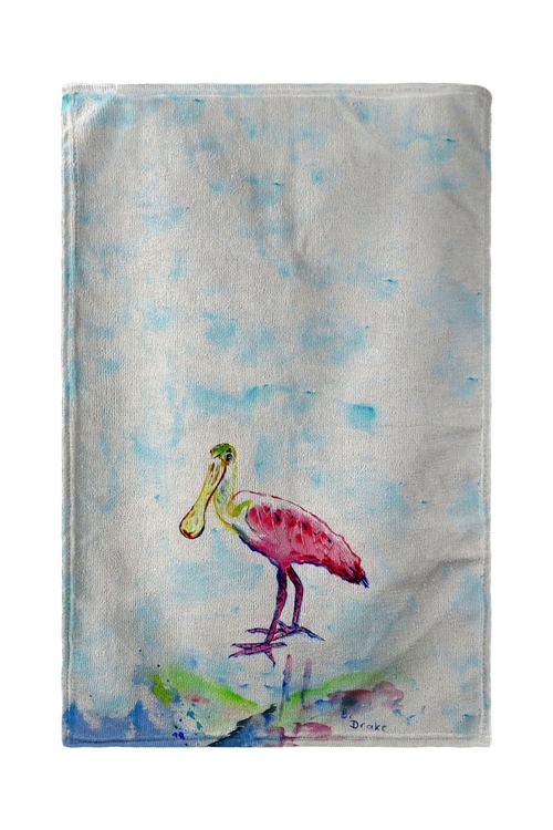 Betsy Drake BT530 30 x 50 in. Betsys Pink Spoonbill Beach Towel