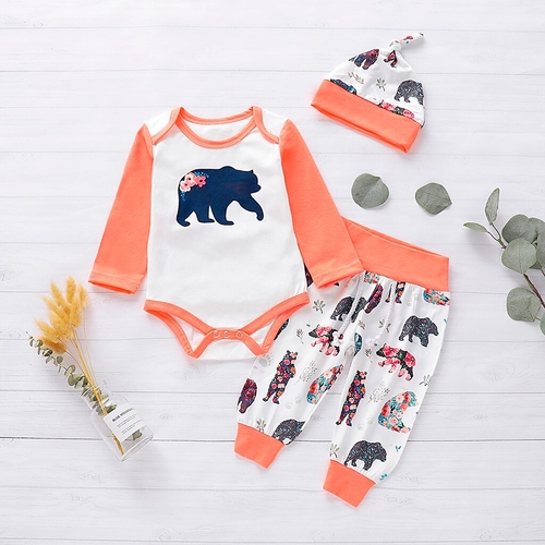 Hot Sale Infant Baby Boys Girls Cartoon Bear Print